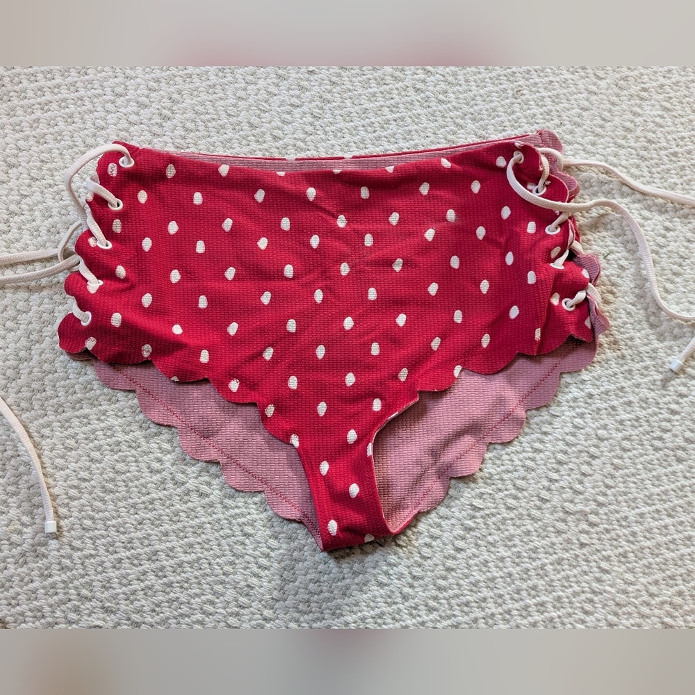 Marysia L Spring Tie Bottoms Red Polka Dot Red White